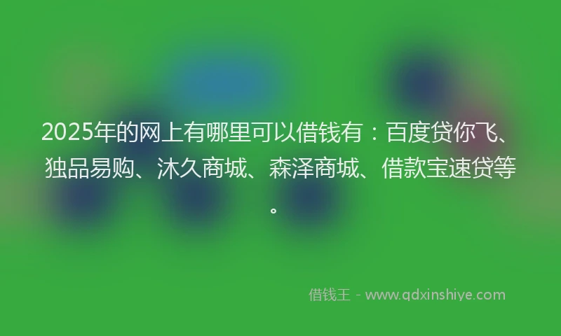 2025年的网上有哪里可以借钱有：百度贷你飞、独品易购、沐久商城、森泽商城、借款宝速贷等。