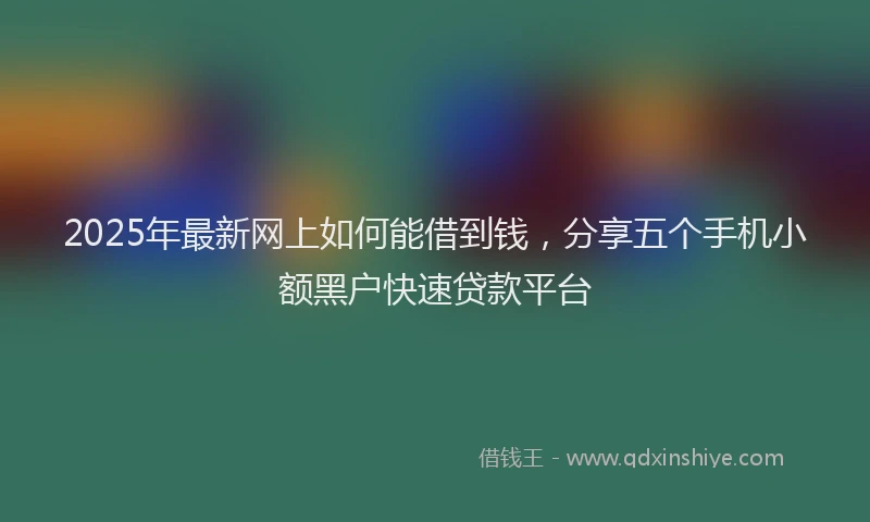 2025年最新网上如何能借到钱，分享五个手机小额黑户快速贷款平台