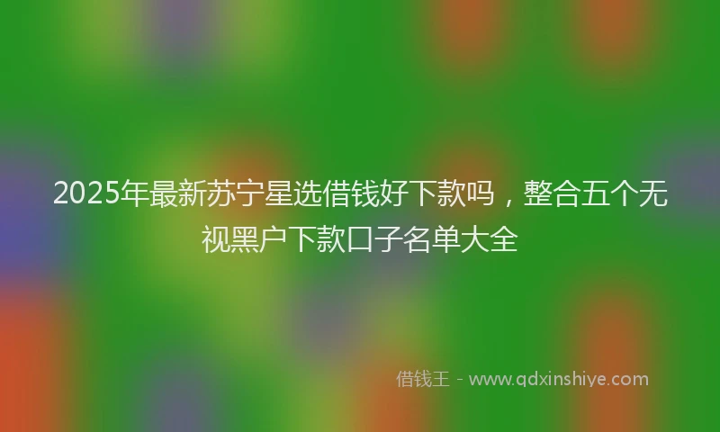 2025年最新苏宁星选借钱好下款吗，整合五个无视黑户下款口子名单大全