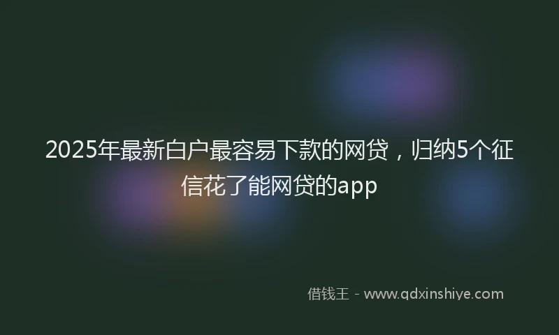 2025年最新白户最容易下款的网贷，归纳5个征信花了能网贷的app