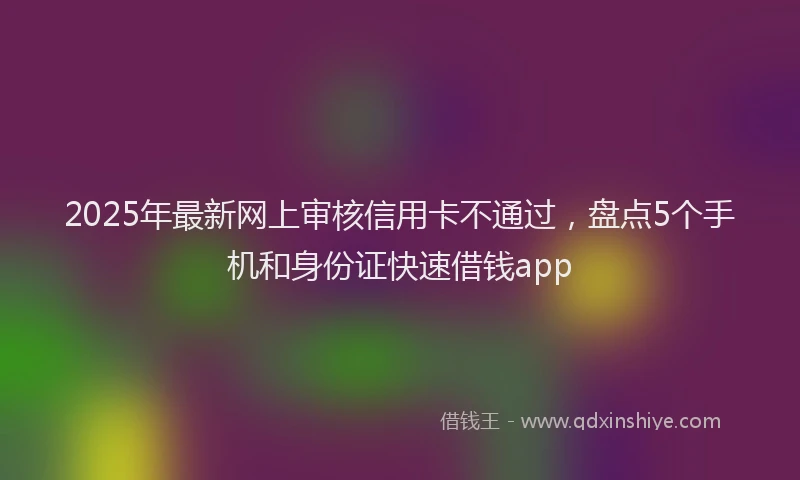 2025年最新网上审核信用卡不通过，盘点5个手机和身份证快速借钱app