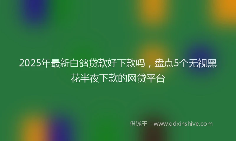 2025年最新白鸽贷款好下款吗，盘点5个无视黑花半夜下款的网贷平台