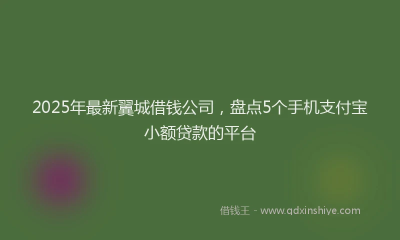 2025年最新翼城借钱公司，盘点5个手机支付宝小额贷款的平台