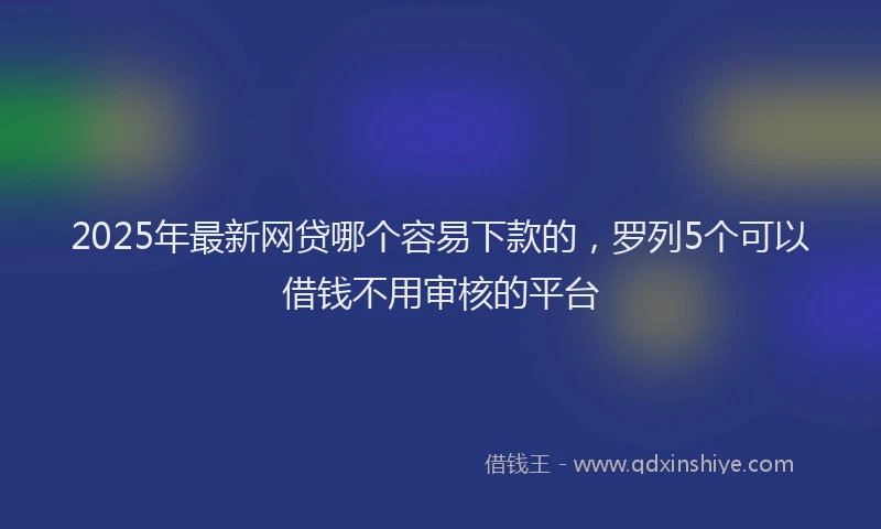2025年最新网贷哪个容易下款的，罗列5个可以借钱不用审核的平台