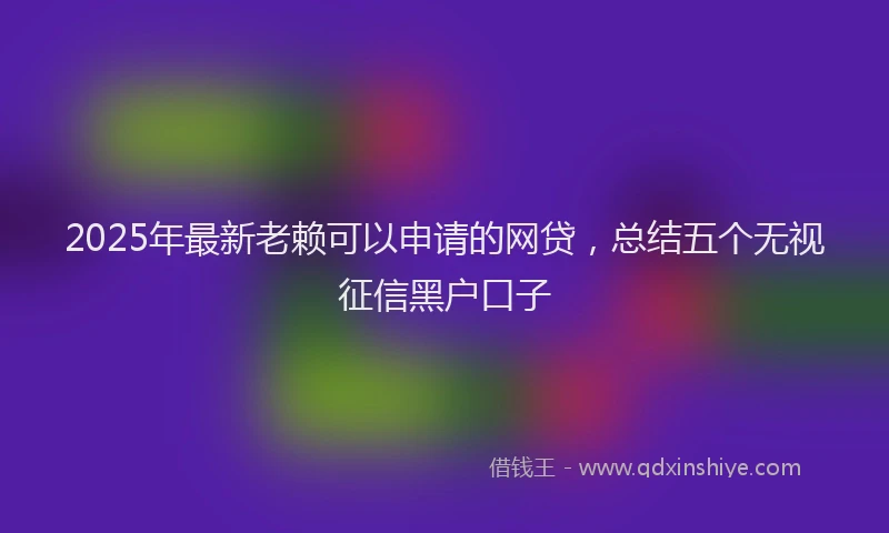 2025年最新老赖可以申请的网贷，总结五个无视征信黑户口子