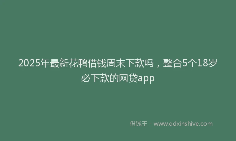 2025年最新花鸭借钱周末下款吗，整合5个18岁必下款的网贷app