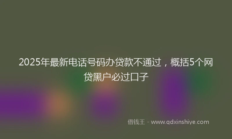 2025年最新电话号码办贷款不通过，概括5个网贷黑户必过口子