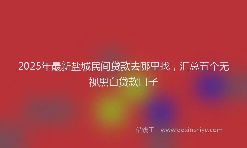 2025年最新盐城民间贷款去哪里找，汇总五个无视黑白贷款口子