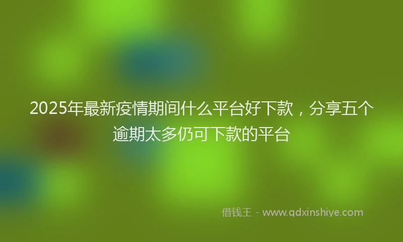 2025年最新疫情期间什么平台好下款，分享五个逾期太多仍可下款的平台