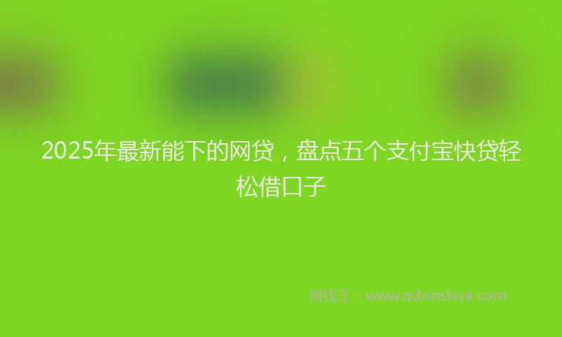 2025年最新能下的网贷，盘点五个支付宝快贷轻松借口子