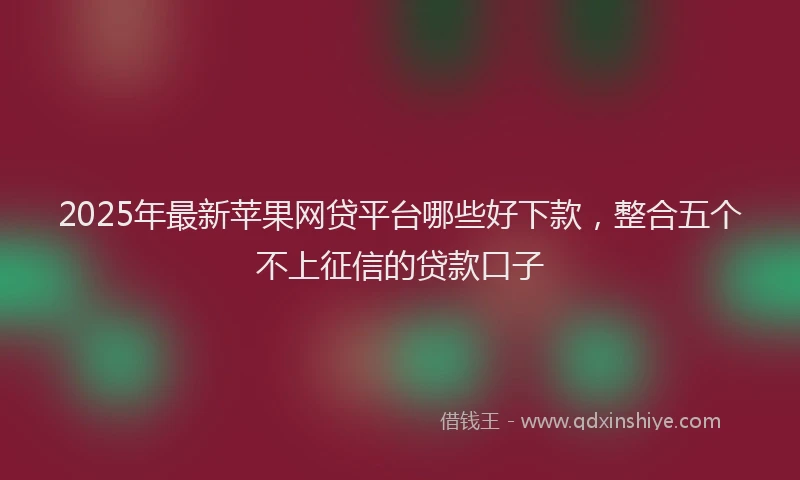 2025年最新苹果网贷平台哪些好下款，整合五个不上征信的贷款口子