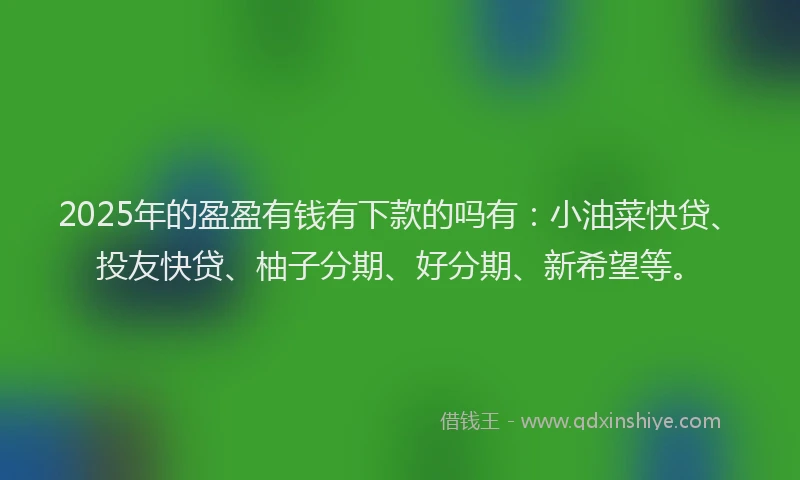 2025年的盈盈有钱有下款的吗有：小油菜快贷、投友快贷、柚子分期、好分期、新希望等。