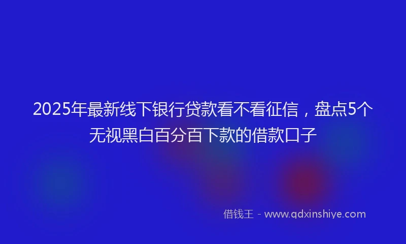 2025年最新线下银行贷款看不看征信，盘点5个无视黑白百分百下款的借款口子