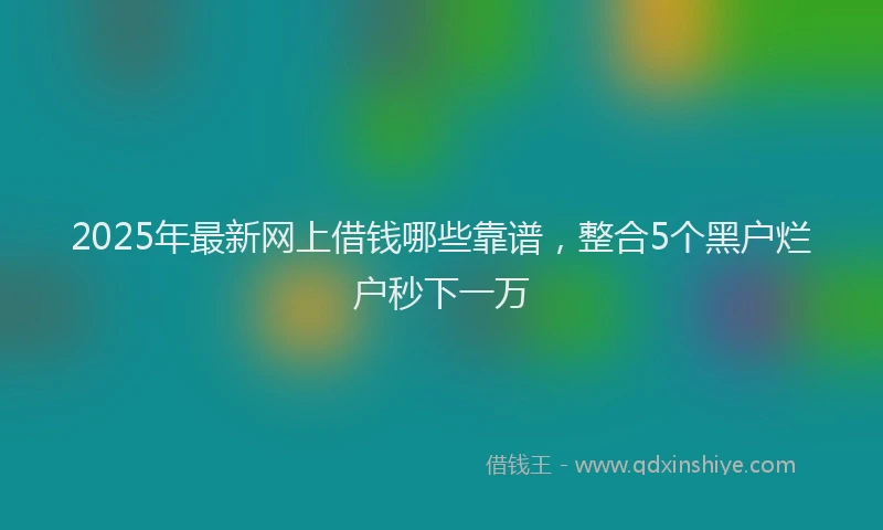 2025年最新网上借钱哪些靠谱，整合5个黑户烂户秒下一万