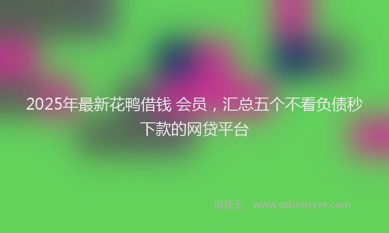2025年最新花鸭借钱 会员，汇总五个不看负债秒下款的网贷平台