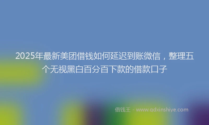 2025年最新美团借钱如何延迟到账微信，整理五个无视黑白百分百下款的借款口子