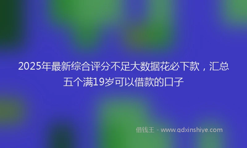 2025年最新综合评分不足大数据花必下款，汇总五个满19岁可以借款的口子