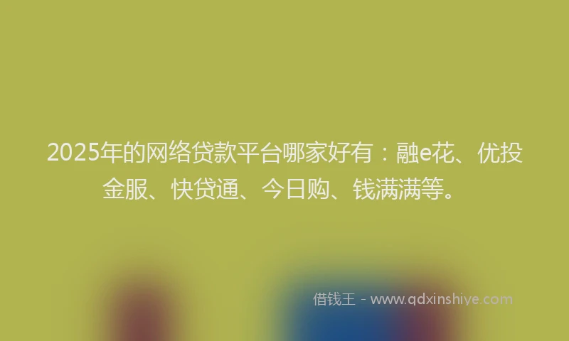 2025年的网络贷款平台哪家好有：融e花、优投金服、快贷通、今日购、钱满满等。