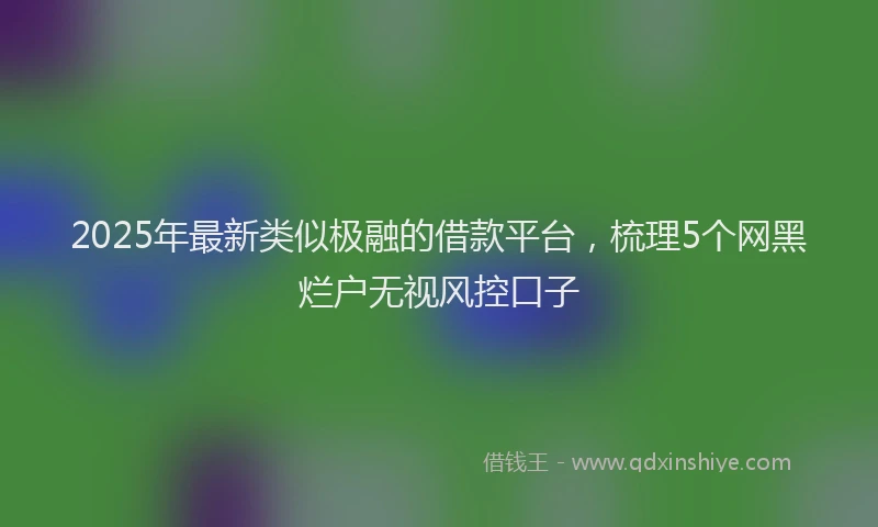 2025年最新类似极融的借款平台，梳理5个网黑烂户无视风控口子