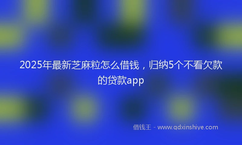 2025年最新芝麻粒怎么借钱，归纳5个不看欠款的贷款app
