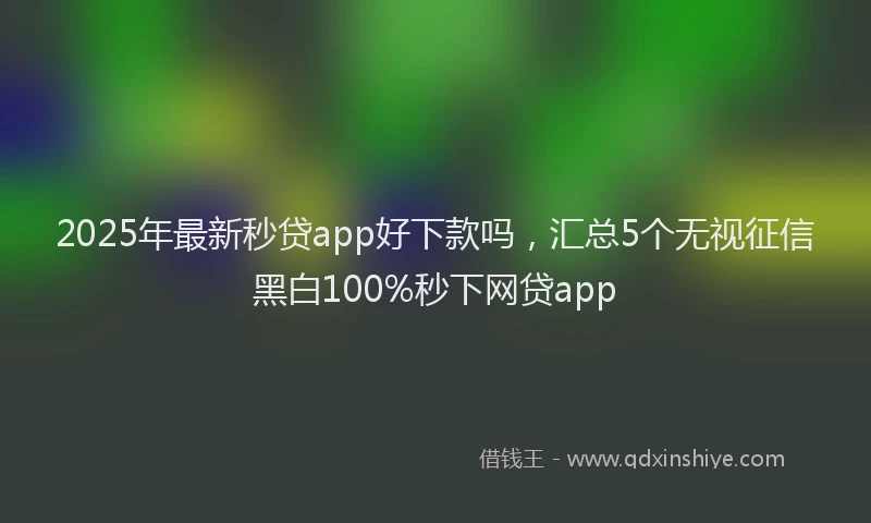 2025年最新秒贷app好下款吗，汇总5个无视征信黑白100%秒下网贷app