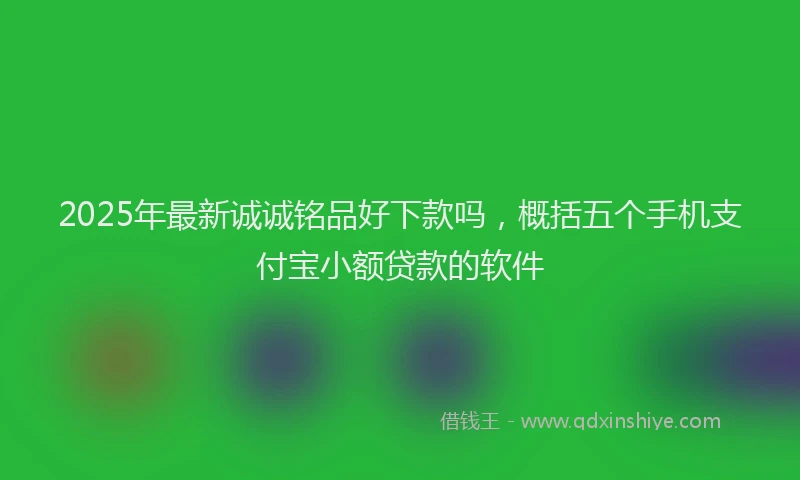 2025年最新诚诚铭品好下款吗，概括五个手机支付宝小额贷款的软件