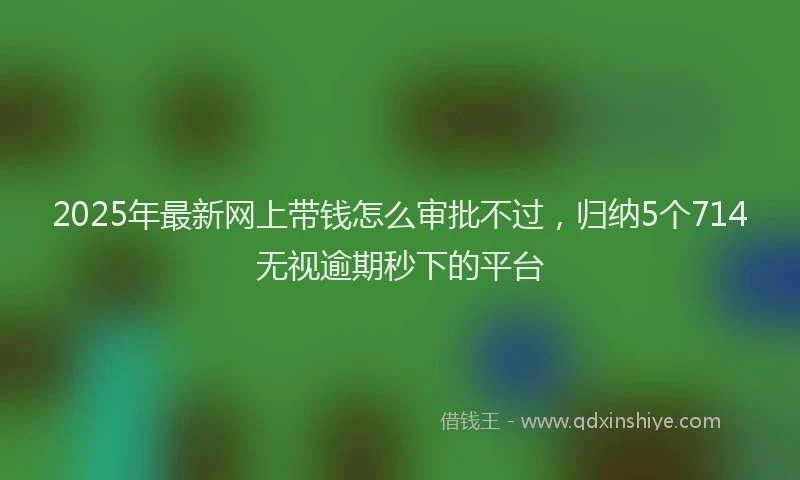 2025年最新网上带钱怎么审批不过，归纳5个714无视逾期秒下的平台