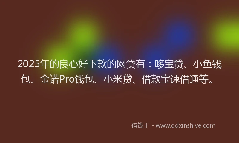2025年的良心好下款的网贷有：哆宝贷、小鱼钱包、金诺Pro钱包、小米贷、借款宝速借通等。