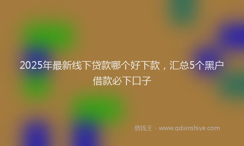 2025年最新线下贷款哪个好下款，汇总5个黑户借款必下口子
