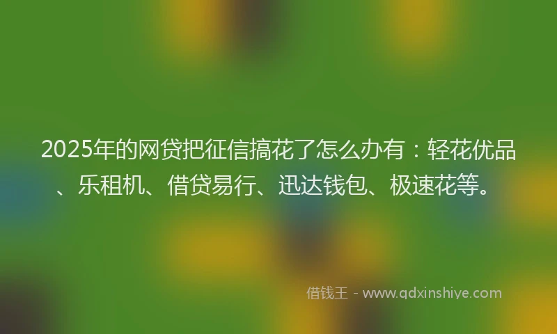 2025年的网贷把征信搞花了怎么办有：轻花优品、乐租机、借贷易行、迅达钱包、极速花等。