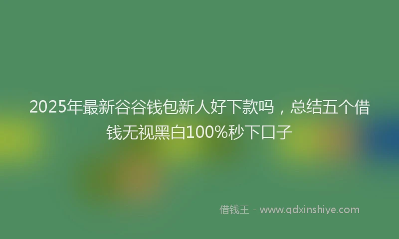 2025年最新谷谷钱包新人好下款吗，总结五个借钱无视黑白100%秒下口子