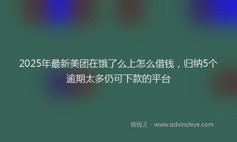 2025年最新美团在饿了么上怎么借钱，归纳5个逾期太多仍可下款的平台