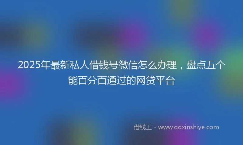 2025年最新私人借钱号微信怎么办理，盘点五个能百分百通过的网贷平台