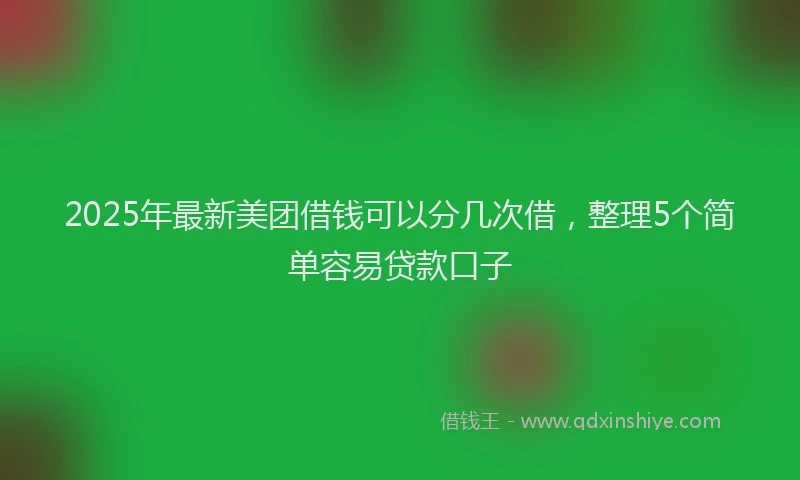 2025年最新美团借钱可以分几次借，整理5个简单容易贷款口子