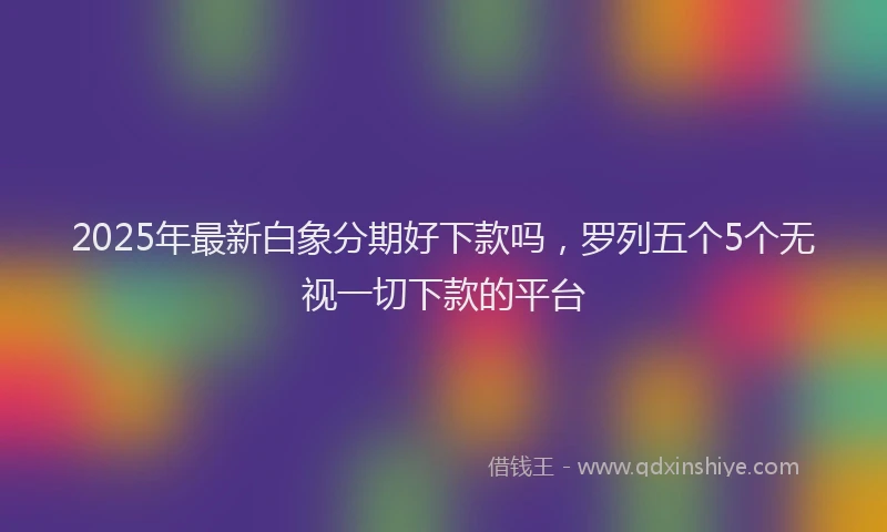 2025年最新白象分期好下款吗，罗列五个5个无视一切下款的平台