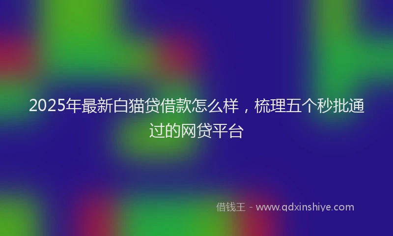 2025年最新白猫贷借款怎么样，梳理五个秒批通过的网贷平台