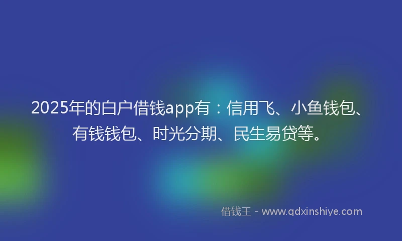 2025年的白户借钱app有：信用飞、小鱼钱包、有钱钱包、时光分期、民生易贷等。