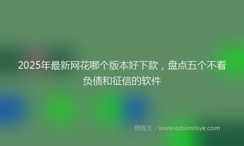 2025年最新网花哪个版本好下款，盘点五个不看负债和征信的软件