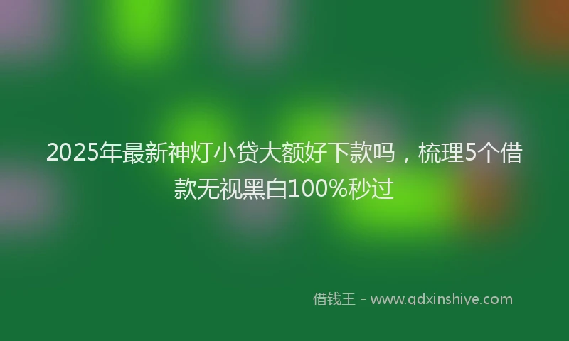 2025年最新神灯小贷大额好下款吗，梳理5个借款无视黑白100%秒过