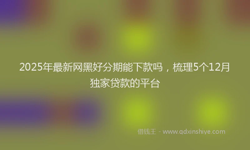2025年最新网黑好分期能下款吗，梳理5个12月独家贷款的平台