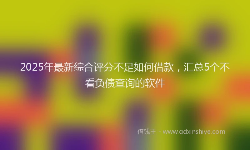2025年最新综合评分不足如何借款，汇总5个不看负债查询的软件