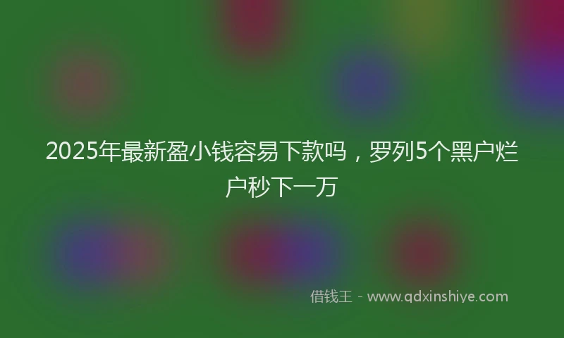 2025年最新盈小钱容易下款吗，罗列5个黑户烂户秒下一万