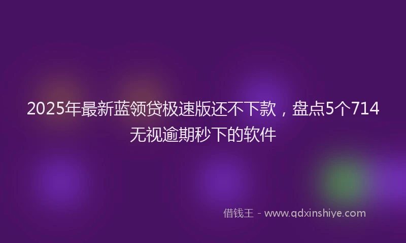 2025年最新蓝领贷极速版还不下款，盘点5个714无视逾期秒下的软件