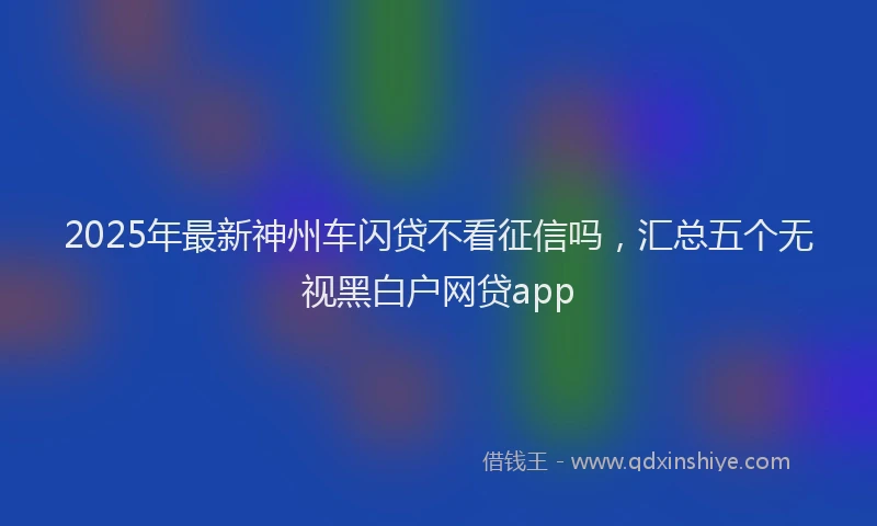 2025年最新神州车闪贷不看征信吗，汇总五个无视黑白户网贷app