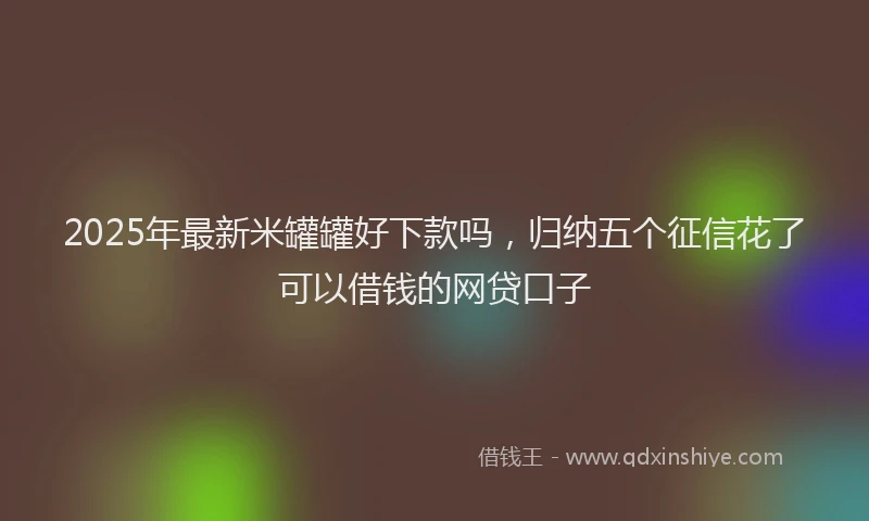 2025年最新米罐罐好下款吗，归纳五个征信花了可以借钱的网贷口子