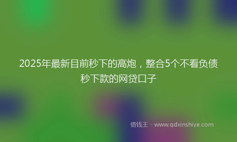 2025年最新目前秒下的高炮，整合5个不看负债秒下款的网贷口子