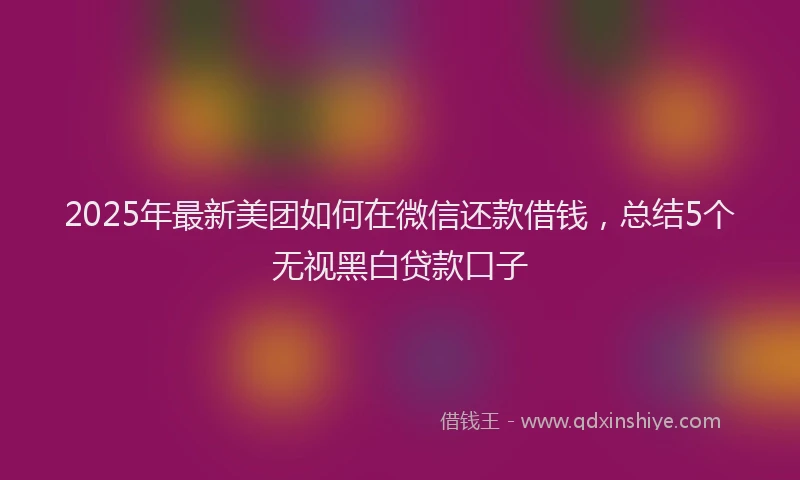 2025年最新美团如何在微信还款借钱，总结5个无视黑白贷款口子