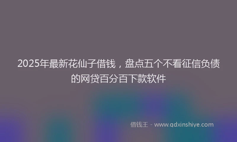 2025年最新花仙子借钱，盘点五个不看征信负债的网贷百分百下款软件