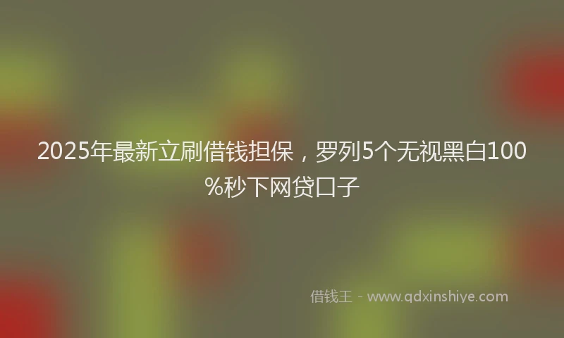 2025年最新立刷借钱担保，罗列5个无视黑白100%秒下网贷口子
