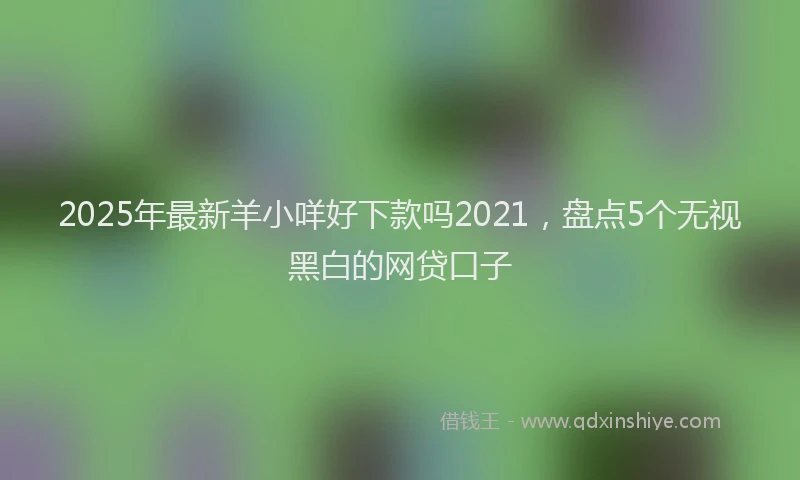 2025年最新羊小咩好下款吗2021，盘点5个无视黑白的网贷口子